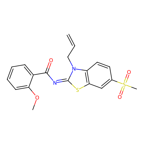 (Z)-N-(3-allyl-6-(methylsulfonyl)benzo[d]thiazol-2(3H)-ylidene)-2-methoxybenzamide structure