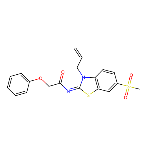 (Z)-N-(3-allyl-6-(methylsulfonyl)benzo[d]thiazol-2(3H)-ylidene)-2-phenoxyacetamide structure