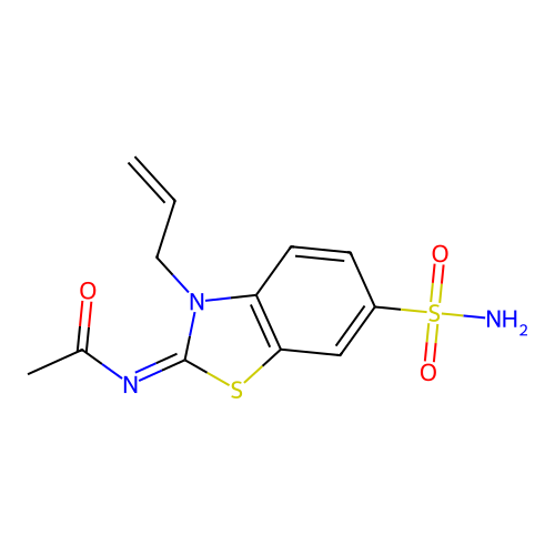 (Z)-N-(3-allyl-6-sulfamoylbenzo[d]thiazol-2(3H)-ylidene)acetamide structure