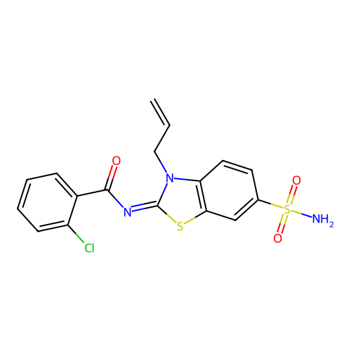 (Z)-N-(3-allyl-6-sulfamoylbenzo[d]thiazol-2(3H)-ylidene)-2-chlorobenzamide structure