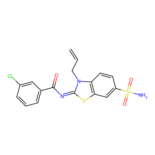 (Z)-N-(3-allyl-6-sulfamoylbenzo[d]thiazol-2(3H)-ylidene)-3-chlorobenzamide structure