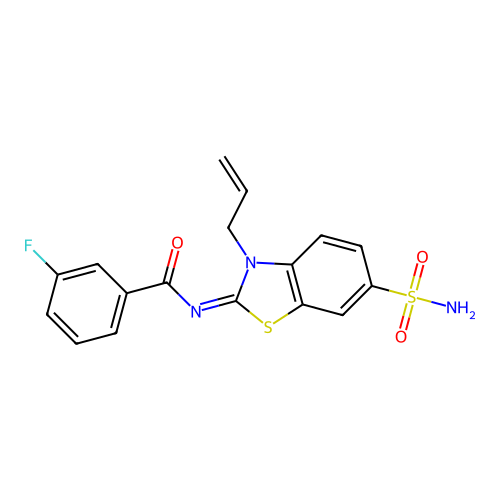 (Z)-N-(3-allyl-6-sulfamoylbenzo[d]thiazol-2(3H)-ylidene)-3-fluorobenzamide structure