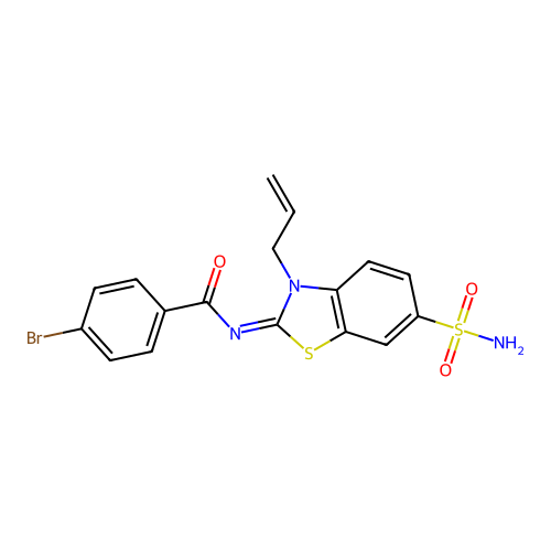 (Z)-N-(3-allyl-6-sulfamoylbenzo[d]thiazol-2(3H)-ylidene)-4-bromobenzamide structure