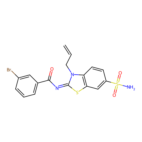 (Z)-N-(3-allyl-6-sulfamoylbenzo[d]thiazol-2(3H)-ylidene)-3-bromobenzamide structure