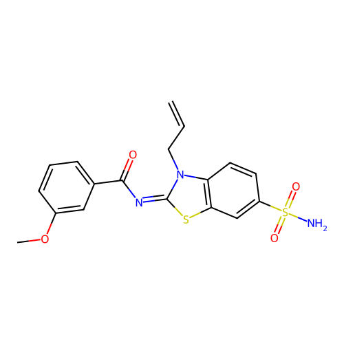 (Z)-N-(3-allyl-6-sulfamoylbenzo[d]thiazol-2(3H)-ylidene)-3-methoxybenzamide structure