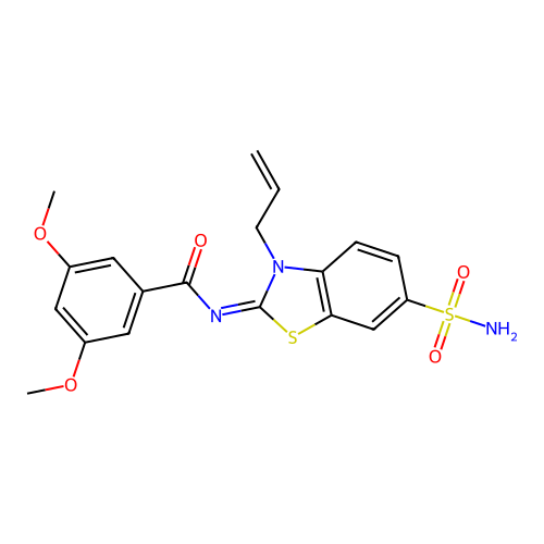 (Z)-N-(3-allyl-6-sulfamoylbenzo[d]thiazol-2(3H)-ylidene)-3,5-dimethoxybenzamide structure