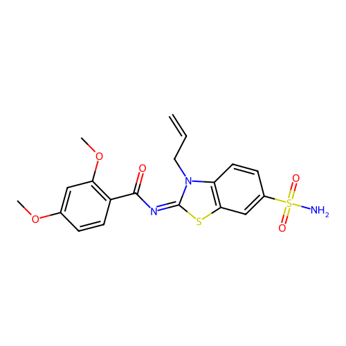 (Z)-N-(3-allyl-6-sulfamoylbenzo[d]thiazol-2(3H)-ylidene)-2,4-dimethoxybenzamide structure