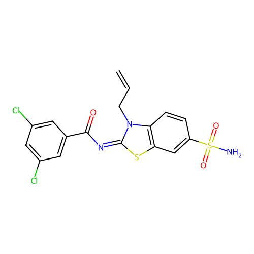 (Z)-N-(3-allyl-6-sulfamoylbenzo[d]thiazol-2(3H)-ylidene)-3,5-dichlorobenzamide structure