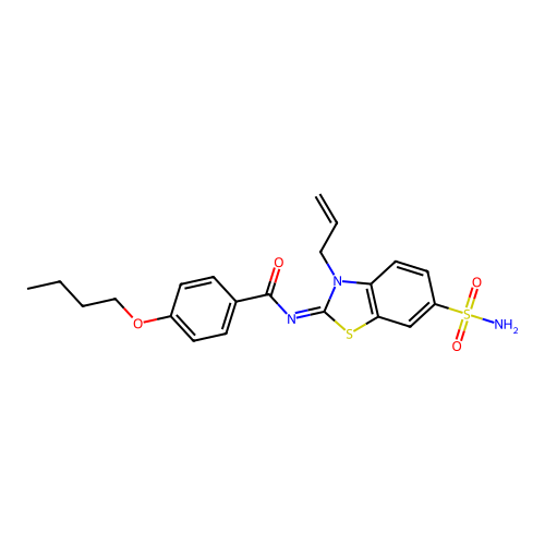 (Z)-N-(3-allyl-6-sulfamoylbenzo[d]thiazol-2(3H)-ylidene)-4-butoxybenzamide structure