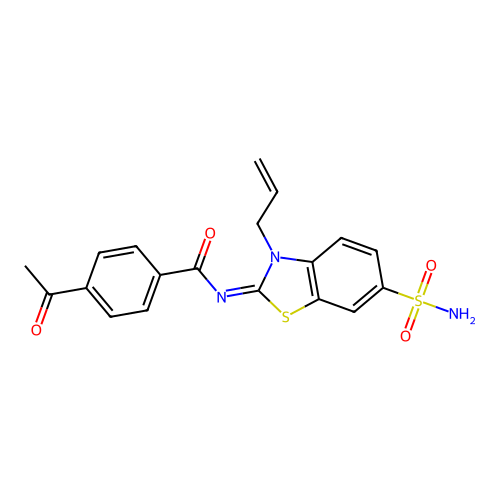 (Z)-4-acetyl-N-(3-allyl-6-sulfamoylbenzo[d]thiazol-2(3H)-ylidene)benzamide structure