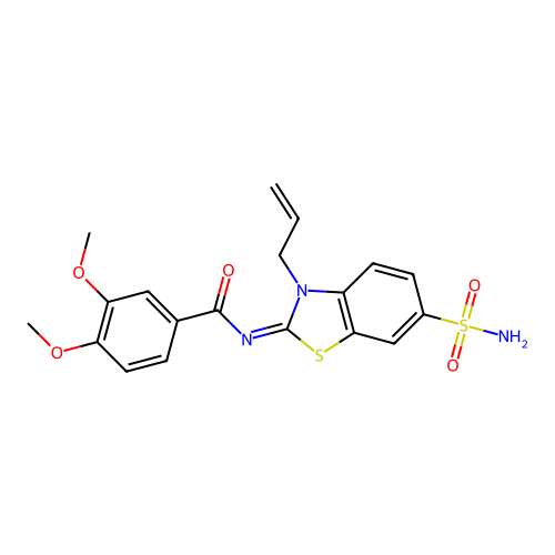 (Z)-N-(3-allyl-6-sulfamoylbenzo[d]thiazol-2(3H)-ylidene)-3,4-dimethoxybenzamide structure