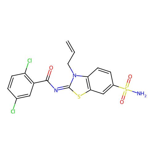 (Z)-N-(3-allyl-6-sulfamoylbenzo[d]thiazol-2(3H)-ylidene)-2,5-dichlorobenzamide structure