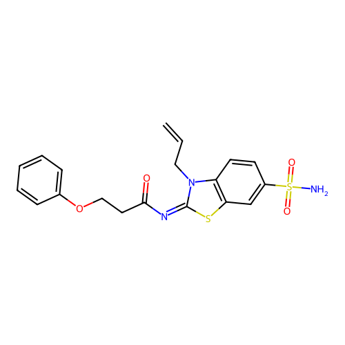 (Z)-N-(3-allyl-6-sulfamoylbenzo[d]thiazol-2(3H)-ylidene)-3-phenoxypropanamide structure