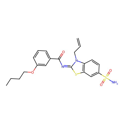 (Z)-N-(3-allyl-6-sulfamoylbenzo[d]thiazol-2(3H)-ylidene)-3-butoxybenzamide structure