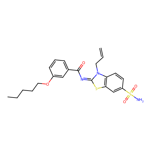 (Z)-N-(3-allyl-6-sulfamoylbenzo[d]thiazol-2(3H)-ylidene)-3-(pentyloxy)benzamide structure