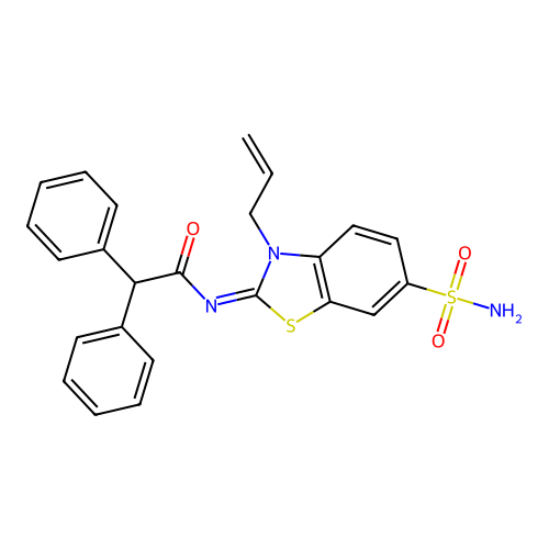 (Z)-N-(3-allyl-6-sulfamoylbenzo[d]thiazol-2(3H)-ylidene)-2,2-diphenylacetamide structure