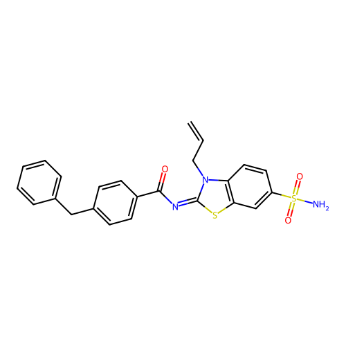 (Z)-N-(3-allyl-6-sulfamoylbenzo[d]thiazol-2(3H)-ylidene)-4-benzylbenzamide structure
