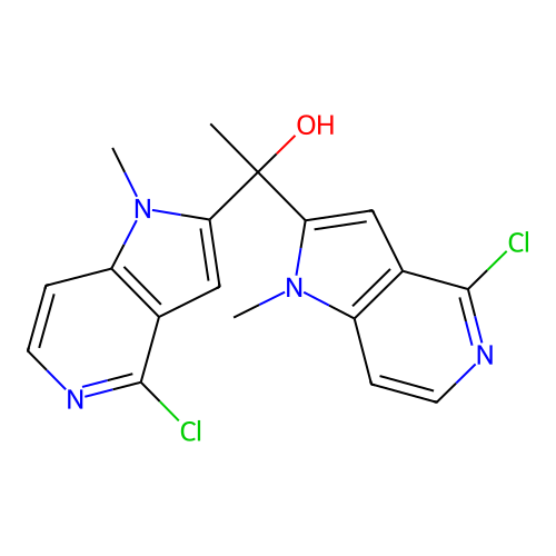1,1-Bis(4-chloro-1-methylpyrrolo[3,2-c]pyridin-2-yl)ethanol structure