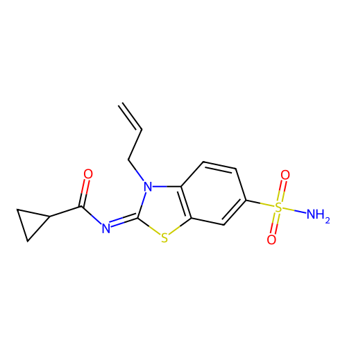 (Z)-N-(3-allyl-6-sulfamoylbenzo[d]thiazol-2(3H)-ylidene)cyclopropanecarboxamide structure