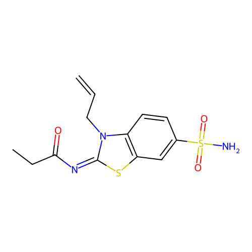 (Z)-N-(3-allyl-6-sulfamoylbenzo[d]thiazol-2(3H)-ylidene)propionamide structure