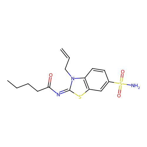 (Z)-N-(3-allyl-6-sulfamoylbenzo[d]thiazol-2(3H)-ylidene)pentanamide structure