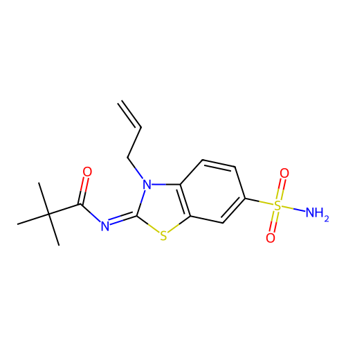 (Z)-N-(3-allyl-6-sulfamoylbenzo[d]thiazol-2(3H)-ylidene)pivalamide structure