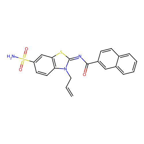 (Z)-N-(3-allyl-6-sulfamoylbenzo[d]thiazol-2(3H)-ylidene)-2-naphthamide structure