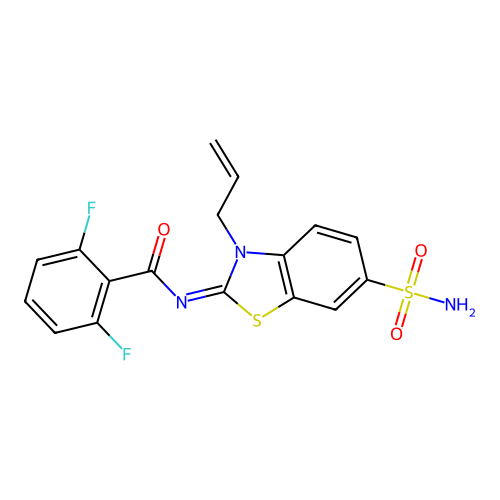 (Z)-N-(3-allyl-6-sulfamoylbenzo[d]thiazol-2(3H)-ylidene)-2,6-difluorobenzamide structure