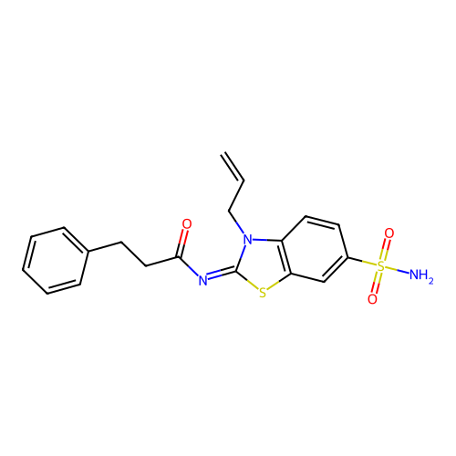 (Z)-N-(3-allyl-6-sulfamoylbenzo[d]thiazol-2(3H)-ylidene)-3-phenylpropanamide structure