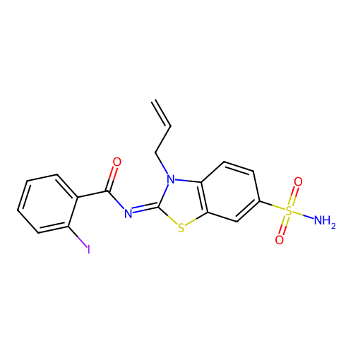 (Z)-N-(3-allyl-6-sulfamoylbenzo[d]thiazol-2(3H)-ylidene)-2-iodobenzamide structure