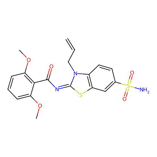 (Z)-N-(3-allyl-6-sulfamoylbenzo[d]thiazol-2(3H)-ylidene)-2,6-dimethoxybenzamide structure