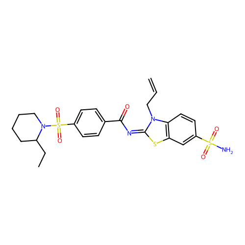 (Z)-N-(3-allyl-6-sulfamoylbenzo[d]thiazol-2(3H)-ylidene)-4-((2-ethylpiperidin-1-yl)sulfonyl)benzamide structure