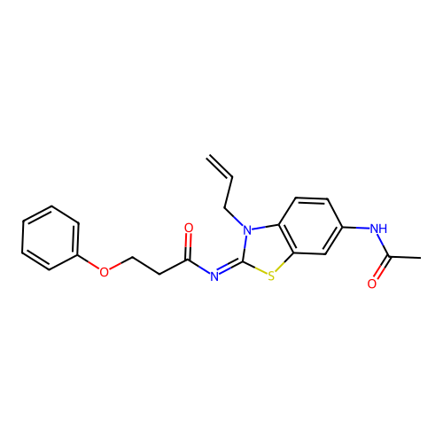 (Z)-N-(6-acetamido-3-allylbenzo[d]thiazol-2(3H)-ylidene)-3-phenoxypropanamide structure