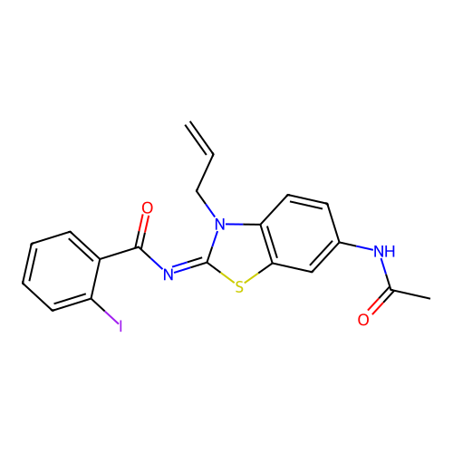 (Z)-N-(6-acetamido-3-allylbenzo[d]thiazol-2(3H)-ylidene)-2-iodobenzamide structure