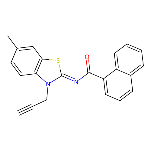 (Z)-N-(6-methyl-3-(prop-2-yn-1-yl)benzo[d]thiazol-2(3H)-ylidene)-1-naphthamide structure