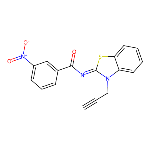 (Z)-3-nitro-N-(3-(prop-2-yn-1-yl)benzo[d]thiazol-2(3H)-ylidene)benzamide structure