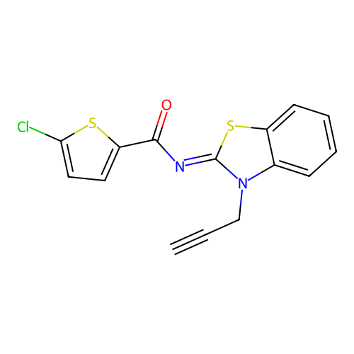 (Z)-5-chloro-N-(3-(prop-2-yn-1-yl)benzo[d]thiazol-2(3H)-ylidene)thiophene-2-carboxamide structure