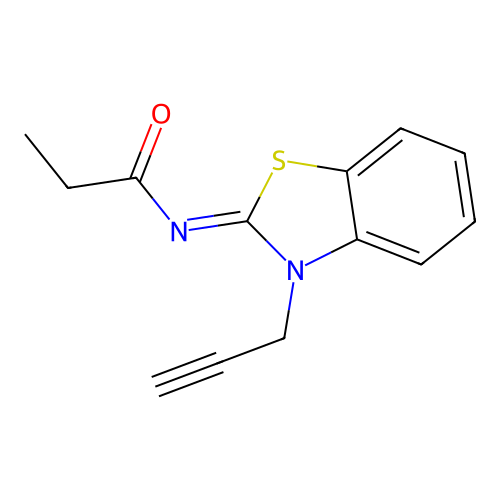 (Z)-N-(3-(prop-2-yn-1-yl)benzo[d]thiazol-2(3H)-ylidene)propionamide structure