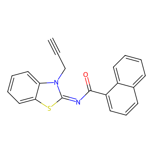 N-(3-prop-2-ynyl-1,3-benzothiazol-2-ylidene)naphthalene-1-carboxamide structure