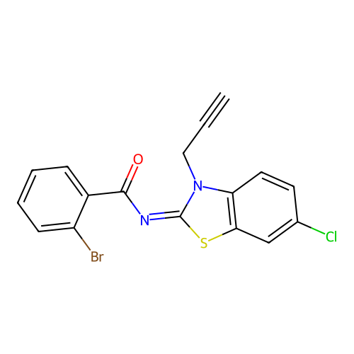 (Z)-2-bromo-N-(6-chloro-3-(prop-2-yn-1-yl)benzo[d]thiazol-2(3H)-ylidene)benzamide structure