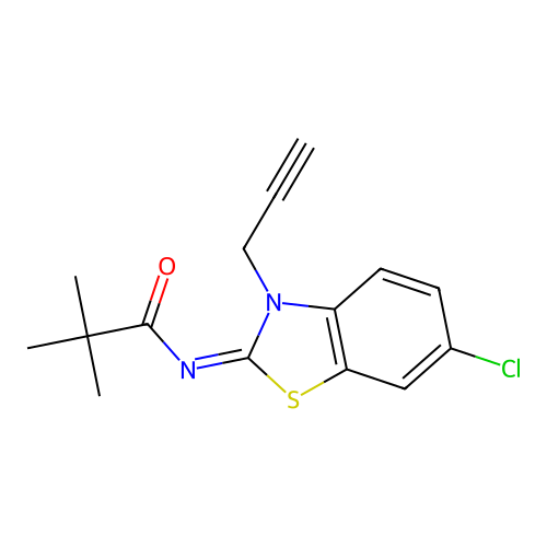 (Z)-N-(6-chloro-3-(prop-2-yn-1-yl)benzo[d]thiazol-2(3H)-ylidene)pivalamide structure