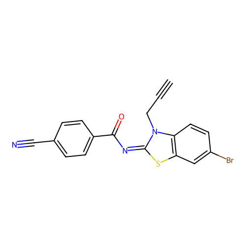 (Z)-N-(6-bromo-3-(prop-2-yn-1-yl)benzo[d]thiazol-2(3H)-ylidene)-4-cyanobenzamide structure
