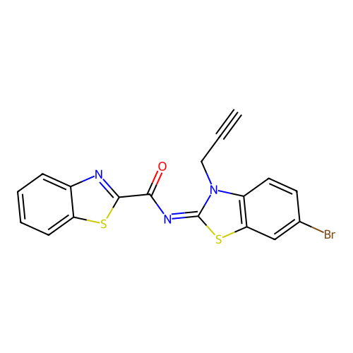 (Z)-N-(6-bromo-3-(prop-2-yn-1-yl)benzo[d]thiazol-2(3H)-ylidene)benzo[d]thiazole-2-carboxamide structure