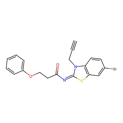 (Z)-N-(6-bromo-3-(prop-2-yn-1-yl)benzo[d]thiazol-2(3H)-ylidene)-3-phenoxypropanamide structure