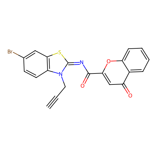 (Z)-N-(6-bromo-3-(prop-2-yn-1-yl)benzo[d]thiazol-2(3H)-ylidene)-4-oxo-4H-chromene-2-carboxamide structure