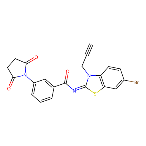 (Z)-N-(6-bromo-3-(prop-2-yn-1-yl)benzo[d]thiazol-2(3H)-ylidene)-3-(2,5-dioxopyrrolidin-1-yl)benzamide structure