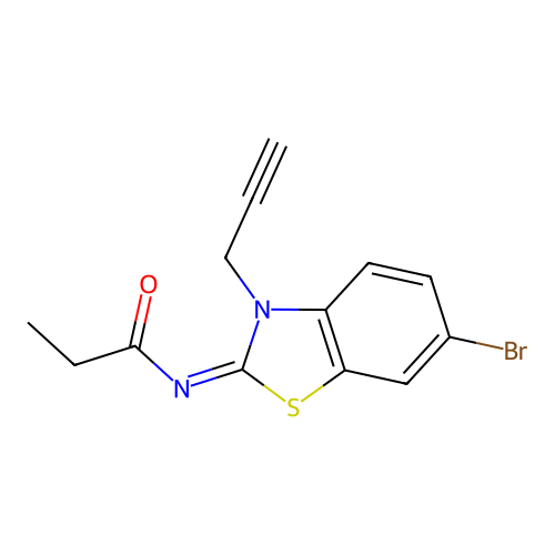 (Z)-N-(6-bromo-3-(prop-2-yn-1-yl)benzo[d]thiazol-2(3H)-ylidene)propionamide structure
