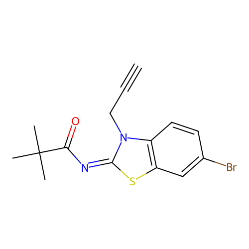 (Z)-N-(6-bromo-3-(prop-2-yn-1-yl)benzo[d]thiazol-2(3H)-ylidene)pivalamide structure