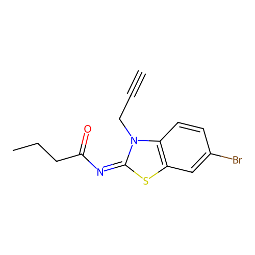 (Z)-N-(6-bromo-3-(prop-2-yn-1-yl)benzo[d]thiazol-2(3H)-ylidene)butyramide structure