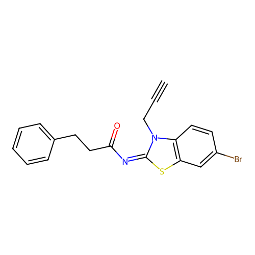 (Z)-N-(6-bromo-3-(prop-2-yn-1-yl)benzo[d]thiazol-2(3H)-ylidene)-3-phenylpropanamide structure